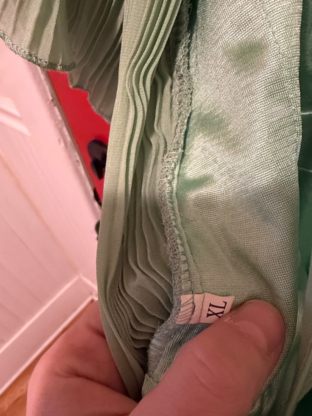 Mint Green Pleated Ruffle Maxi Dress - Picture 6 of 7